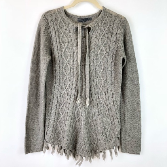 Prana Sweaters - Prana Shelby Poncho Fringe Sweater Fringe Gray S